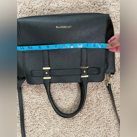 Liz Claiborne Black Handbag with Shoulder Strap and Handles - Picture 6 of 8